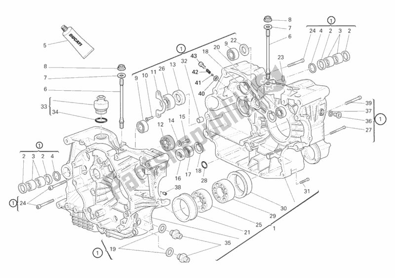 Todas as partes de Bloco Do Motor do Ducati Sport ST3 S ABS 1000 2007